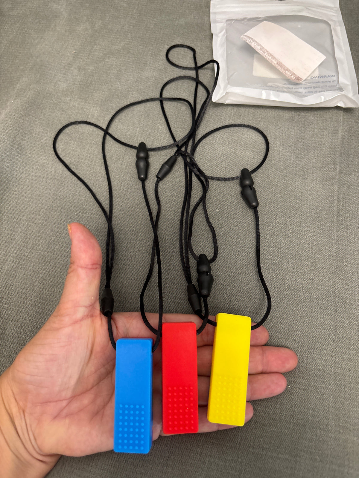 Rainbow Lego chew necklace
