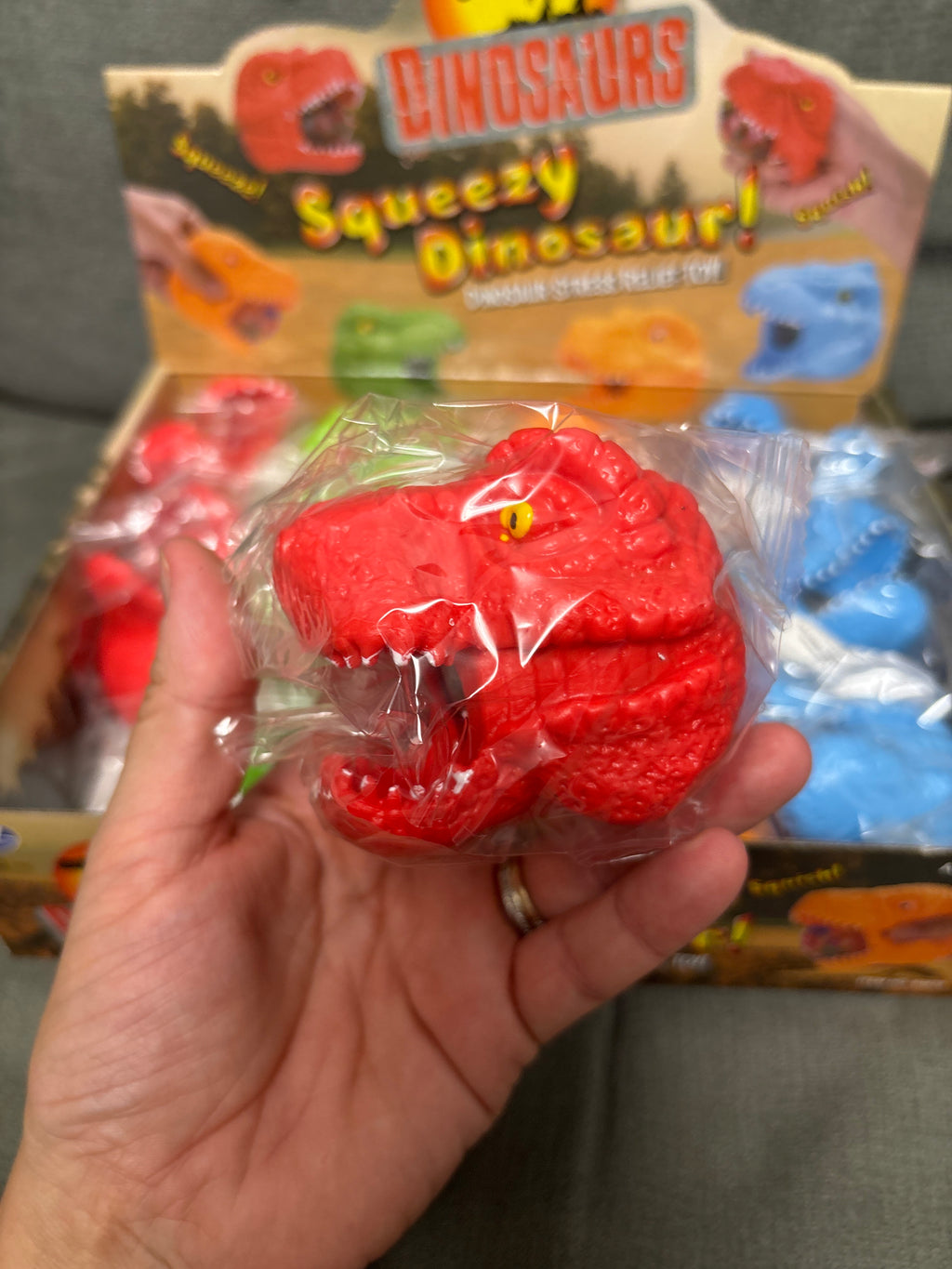 Squeezy dinosaur head