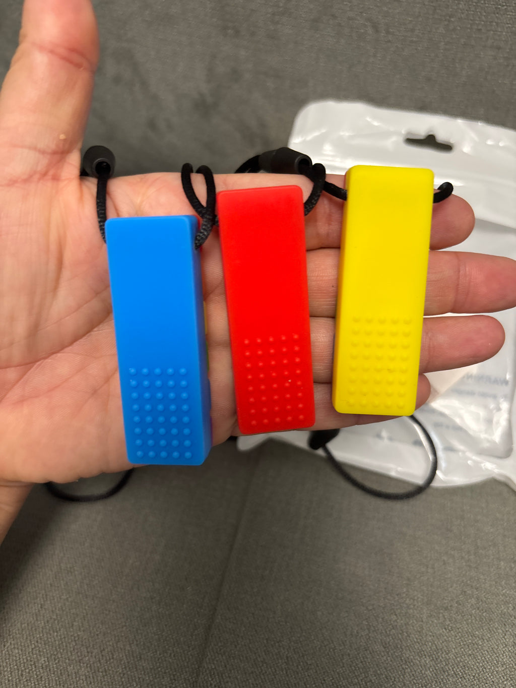 Rainbow Lego chew necklace