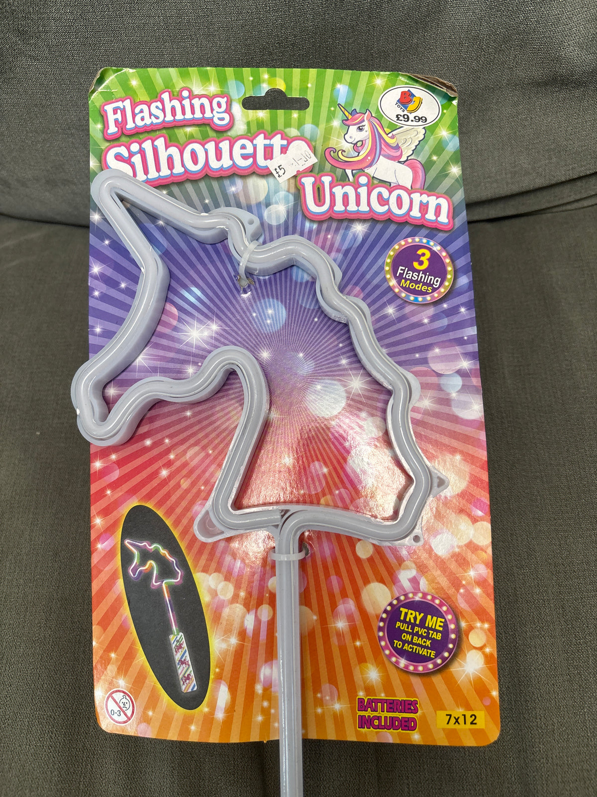 Flashing unicorn silhouette wand