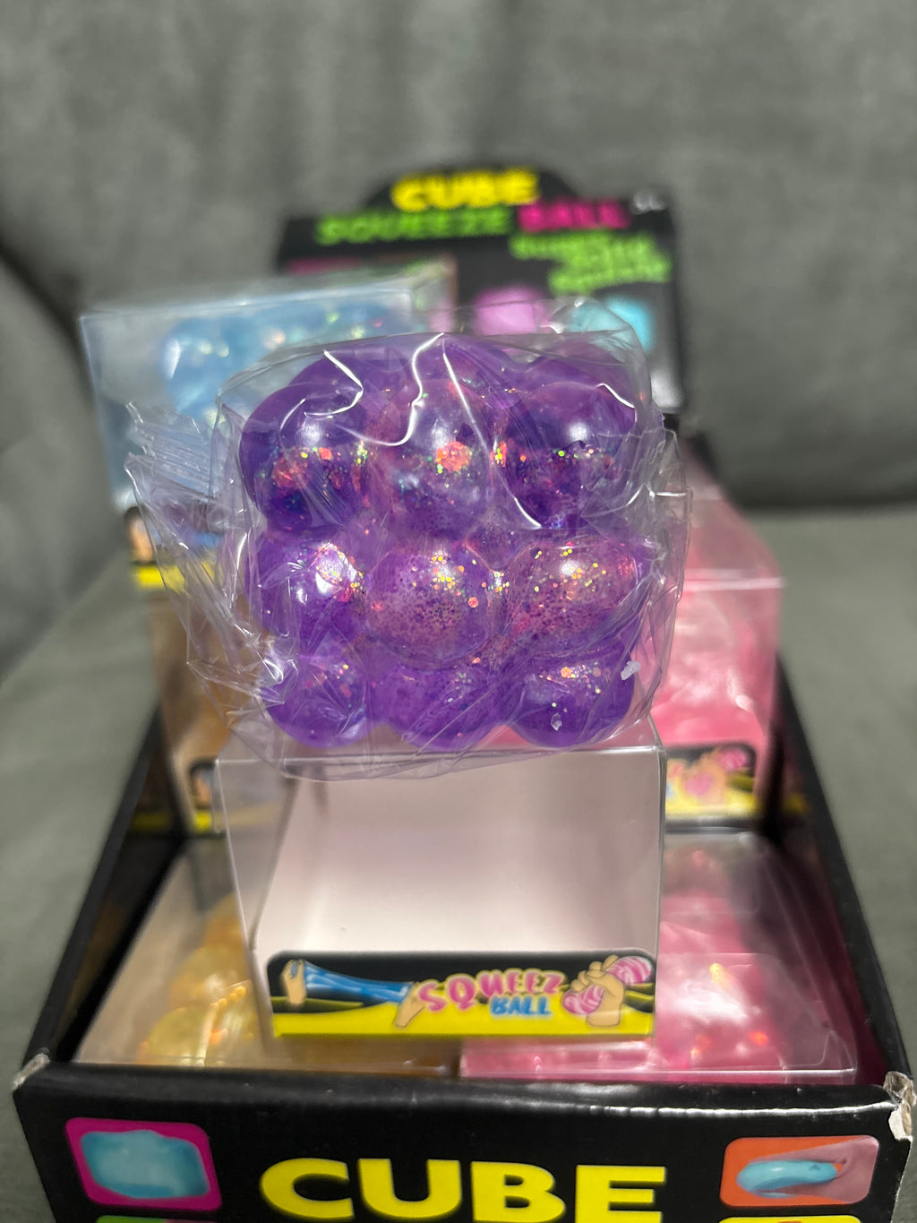 Squishy glitter bubble cube