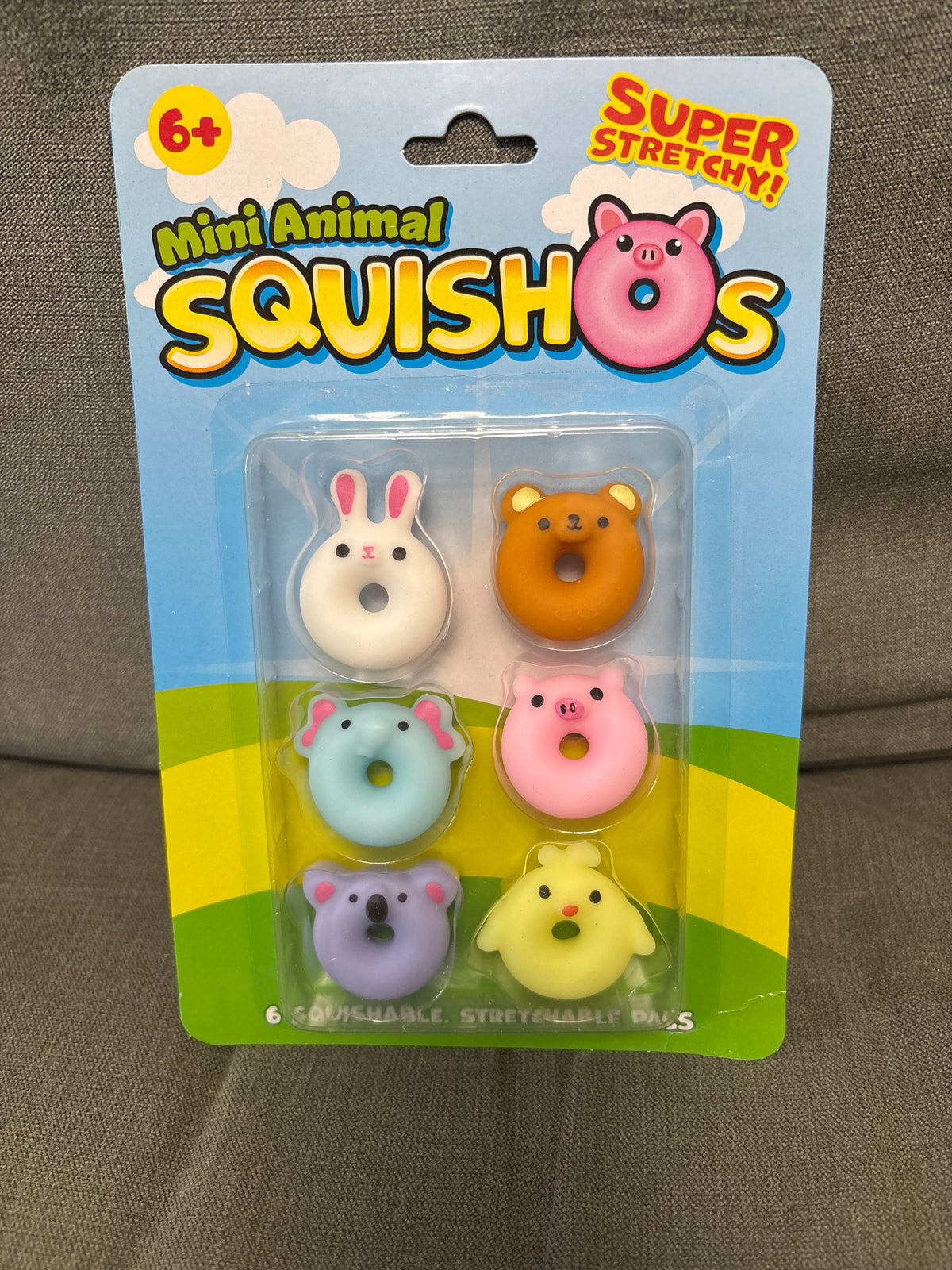 Mini animal squishos pack of 6