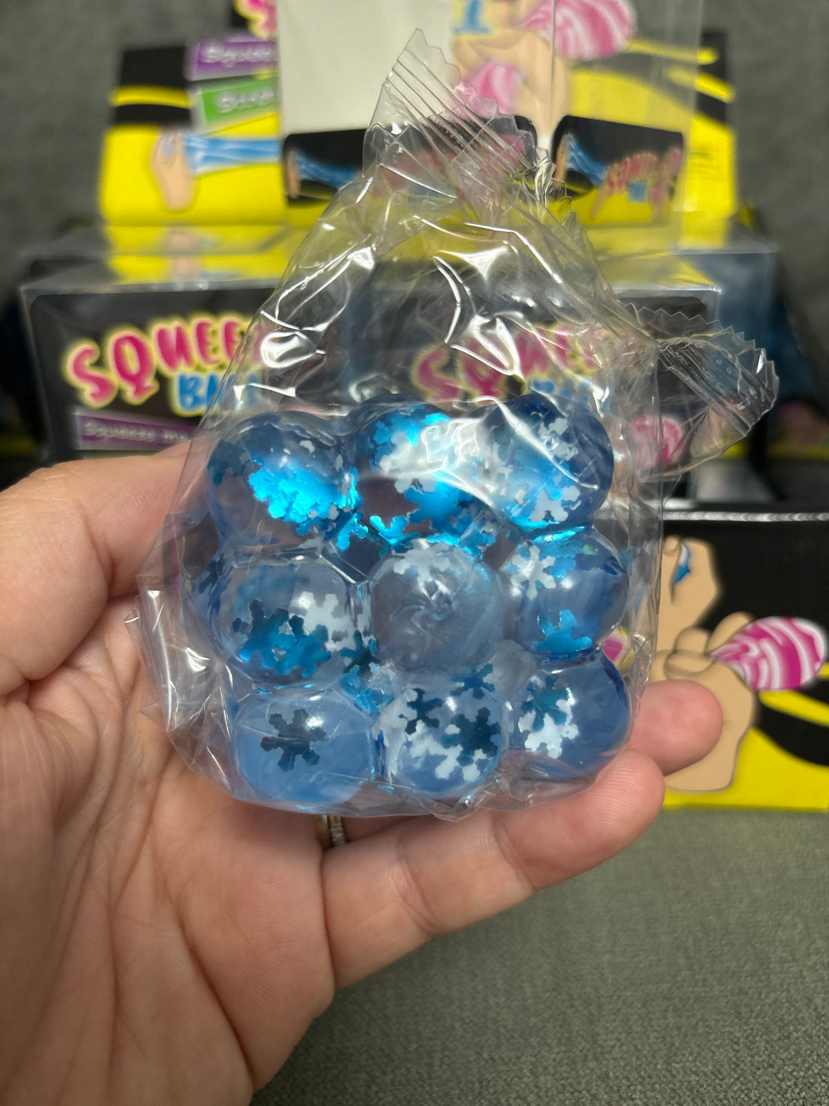 Snowflake filled bubble cube