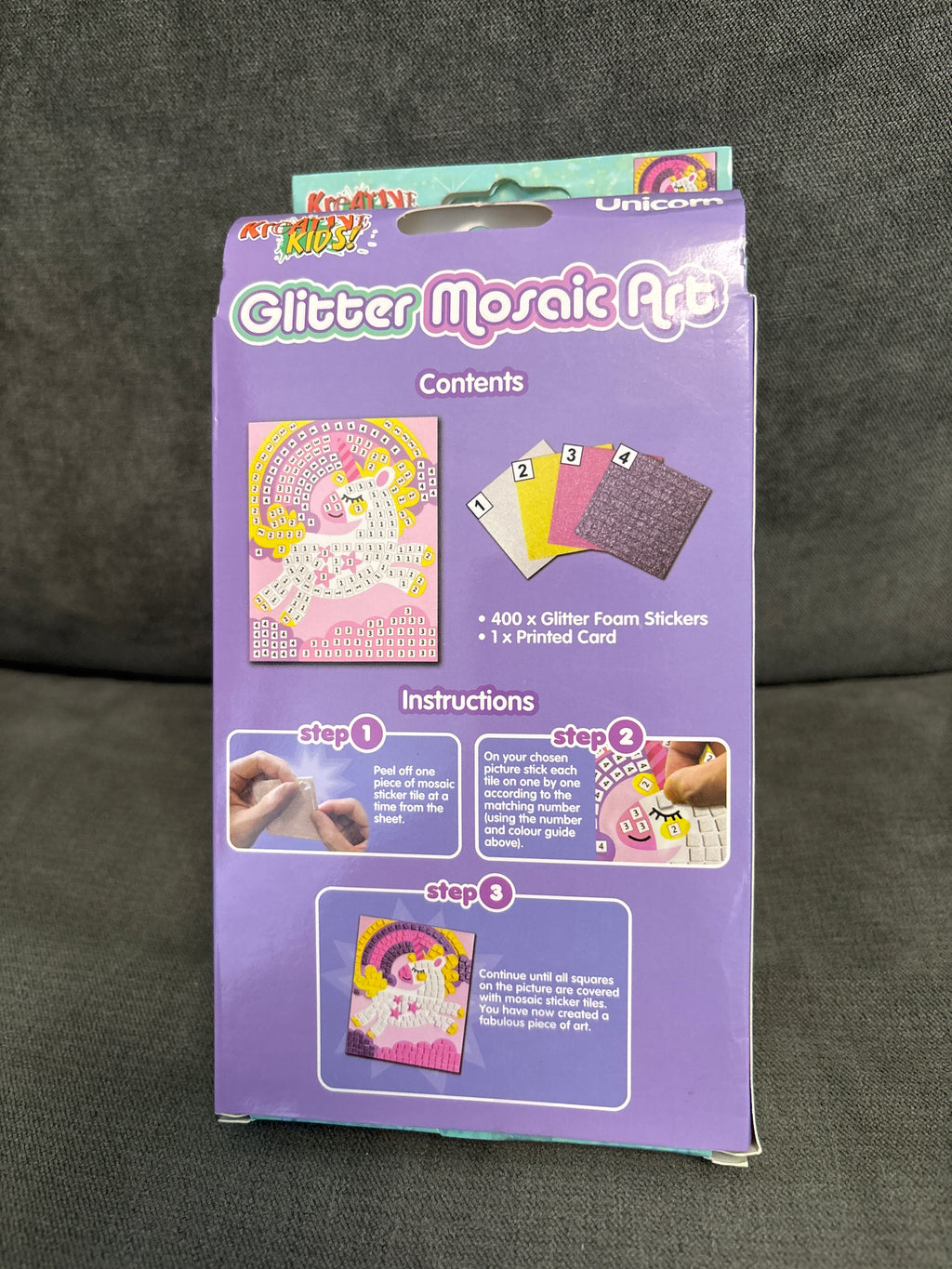 Unicorn glitter mosaic art