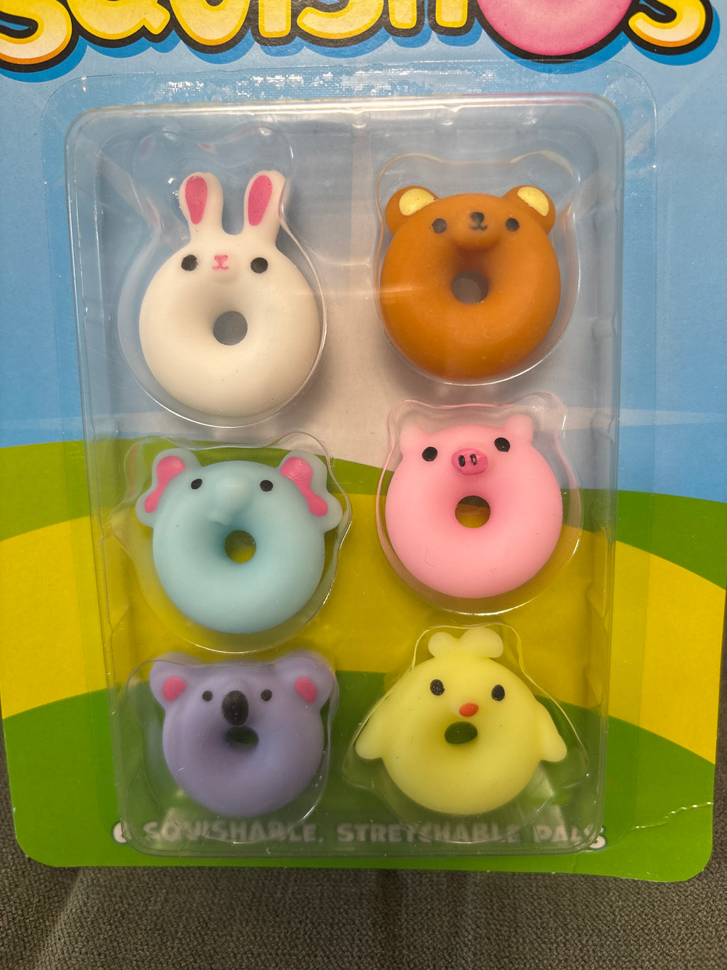 Mini animal squishos pack of 6