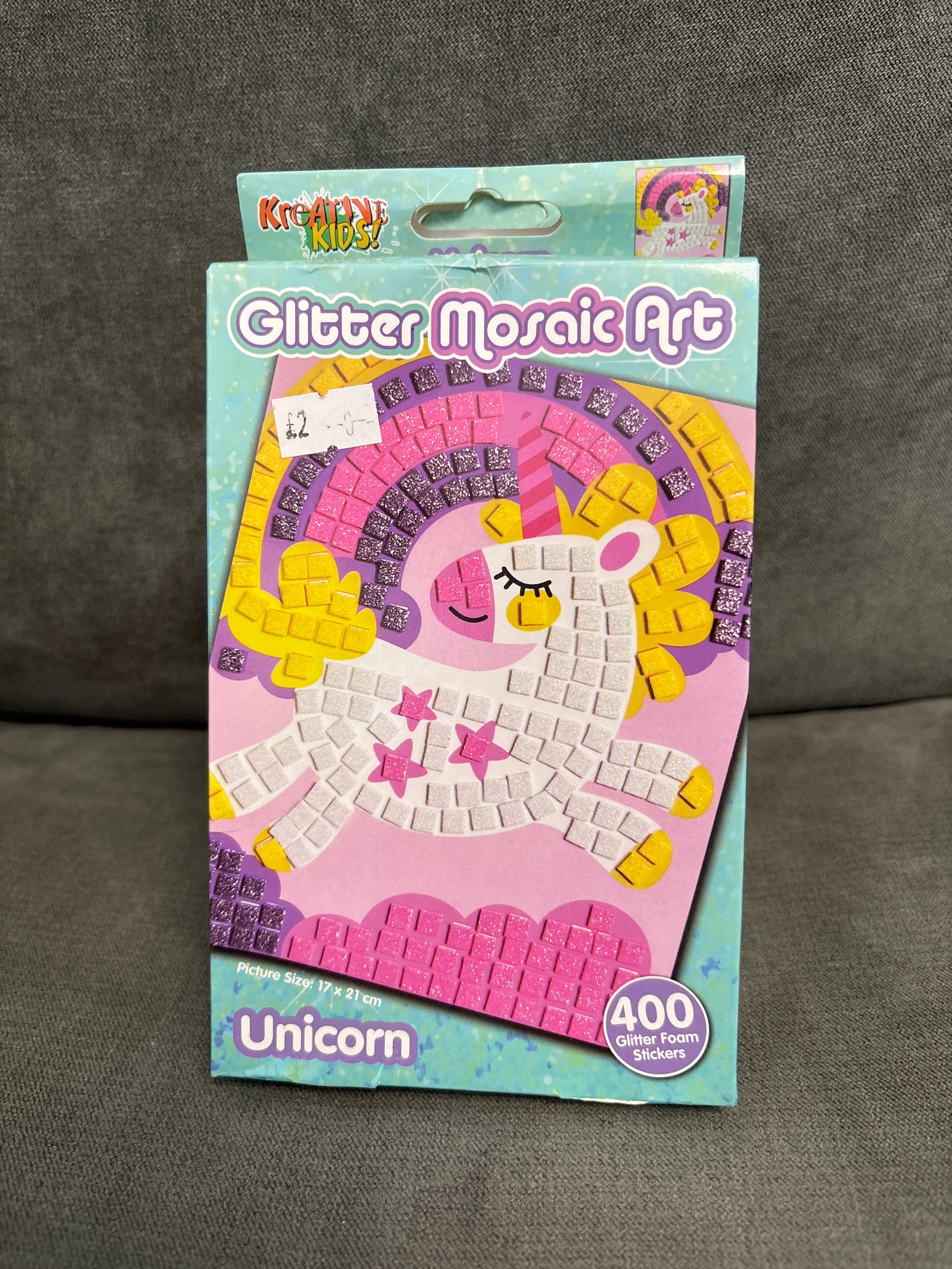 Unicorn glitter mosaic art